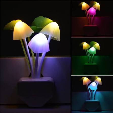 LED Mushroom Night Lamp with Automatic Light Sensor – Color Changing Night Light for Bedroom & Home Seasonwize