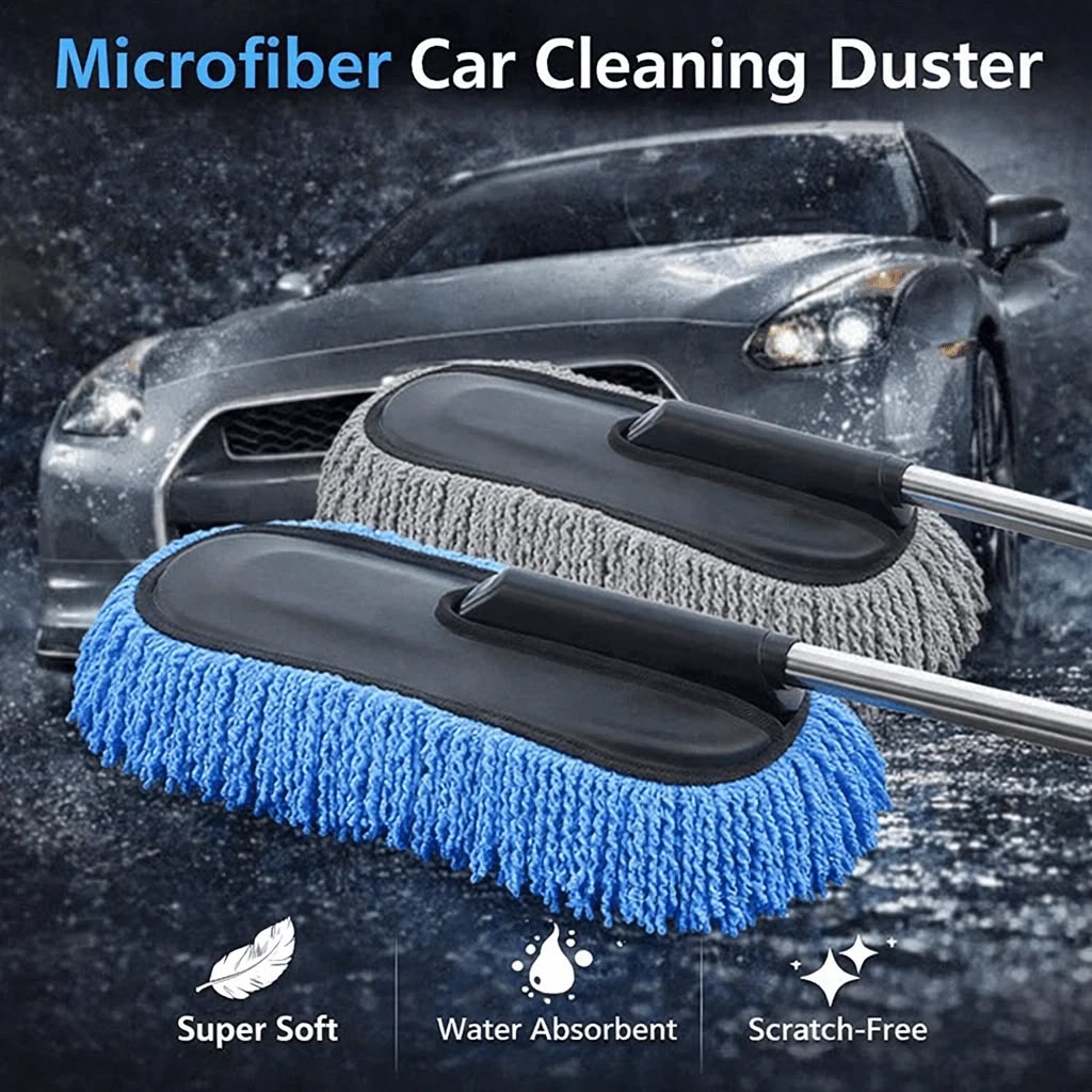 Large Microfiber Car Duster – Premium Dust Cleaning Brush for Car Interior & Exterior | Random Color Seasonwize