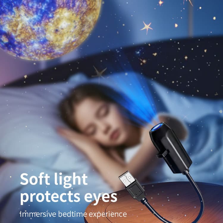 USB Starry Sky Projection Night Light with 3 Replaceable Projection Discs | 3D Mood & Room Atmosphere Lamp Seasonwize
