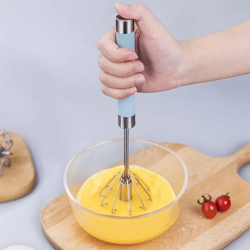 Colorful Long Handle Whisker – Stainless Steel Manual Press Type Egg Beater & Mixer Seasonwize