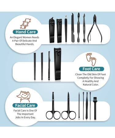 16-in-1 Complete Set – Manicure aur pedicure ke liye multiple professional grooming tools.
Professional Nail Care – Nail clipping, shaping, cuticle care aur grooming ke liye suitable.
Portable Travel Case – Compact case ki wajah se ghar, office ya travel Seasonwize