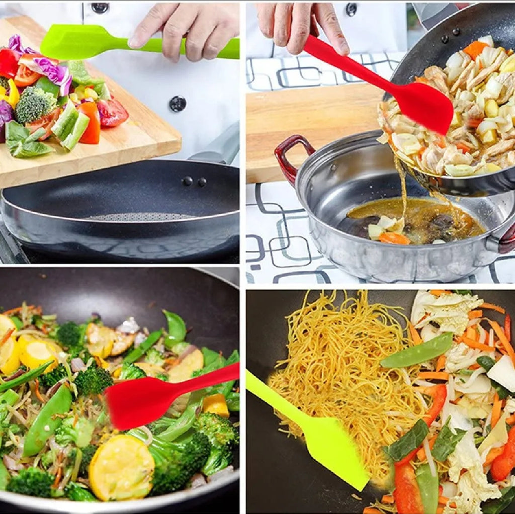 Pack of 2 Big Spatula & Oil Brush Set – Kitchen Cooking & Baking Utensils Seasonwize