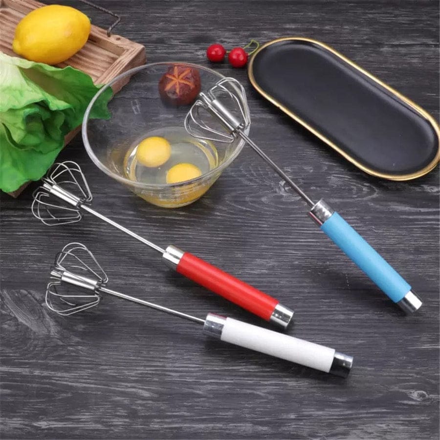 Colorful Long Handle Whisker – Stainless Steel Manual Press Type Egg Beater & Mixer Seasonwize