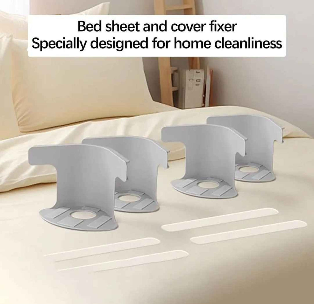Bedsheet Gripper Clips Pack of 4 | Adjustable Non-Slip Bed Sheet Holder Fasteners Seasonwize