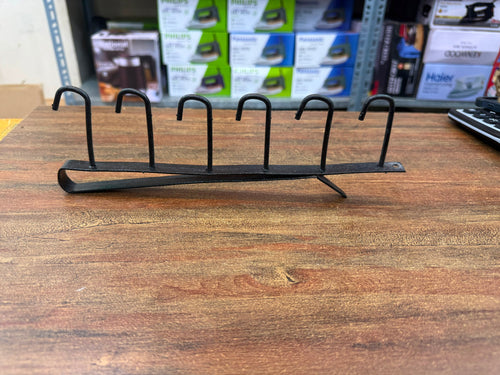 6-Hook Under Cabinet Mug Holder – Iron Cup Storage Rack for Kitchen Shelf Seasonwize