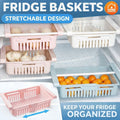 Stretchable Plastic Fridge Basket – Adjustable Refrigerator Storage Organizer | Random Color Seasonwize